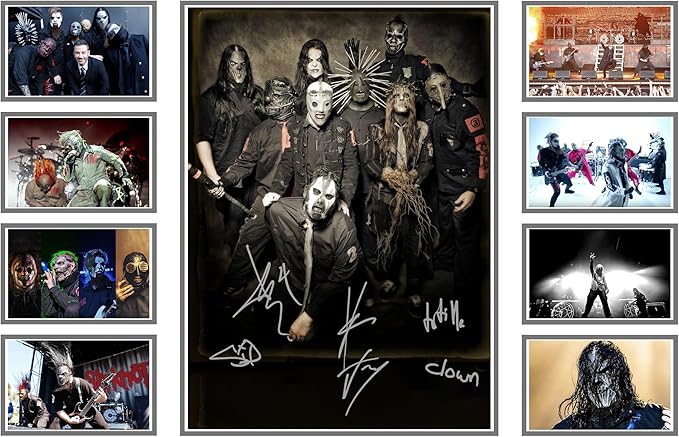 AllStarMedia Slipknot Musical Signed Print Poster - Autographed Artwork by the Band - Collectible Heavy Metal Memorabilia