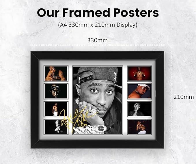 AllStarMedia Tupac Shakur Signed Poster Print - Limited Autograph Collage Artwork