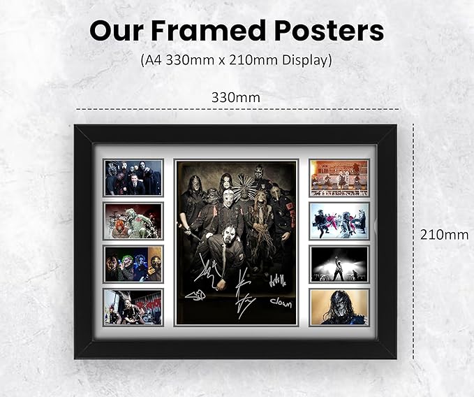 AllStarMedia Slipknot Musical Signed Print Poster - Autographed Artwork by the Band - Collectible Heavy Metal Memorabilia