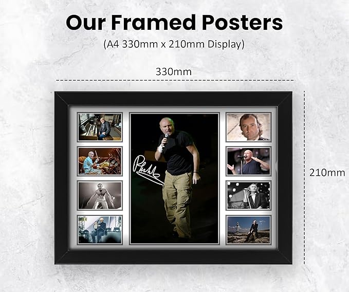 Phil Collins Signed Poster Print - Limited Edition Autograph Fan Gift | Collectible Memorabilia | Perfect Music, Band & Artist Merchandise for Birthday, Christmas,