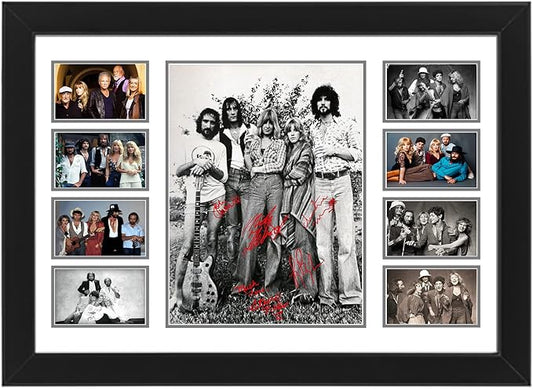 AllStarMedia Fleetwood Mac Autographed Collage Poster Print - Vintage Style Music Wall Art Unique Gift for Music Lovers - Wall Decor - Office, Home, and Kitchen