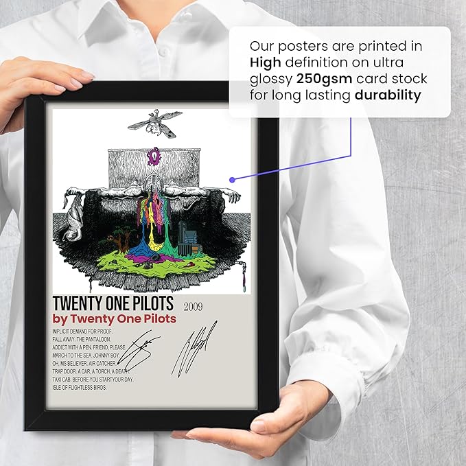 AllStarMedia Twenty One Pilots Song Implicit Demand for Proof Signed Poster – Limited Edition Autographed Collectible – Perfect Fan Gift