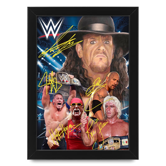 WWE Wrestling Signed Poster Print – Limited Edition Autograph | Iconic WWE Legends Memorabilia | Fan Gift for Collectors