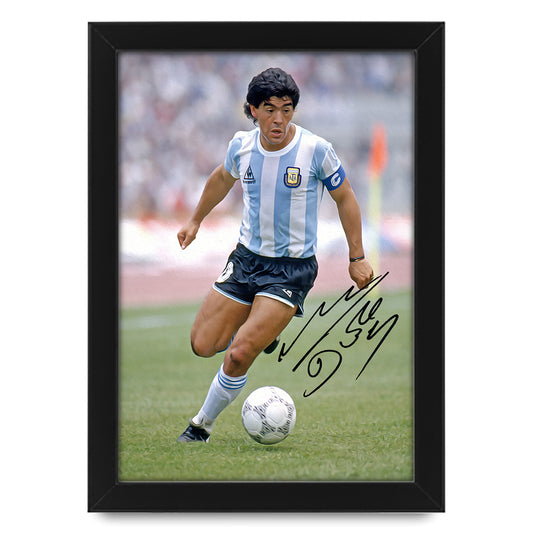Diego Maradona Argentine Football Legend Poster - Limited Edition Autograph Print