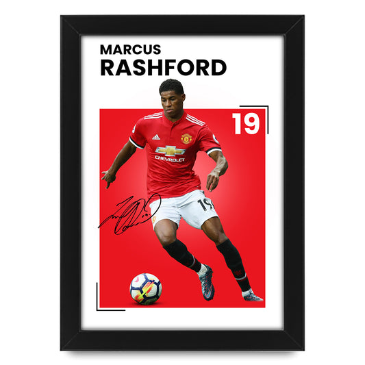 Marcus Rashford Signed Poster Print - Manchester United FC - Limited Edition Autograph