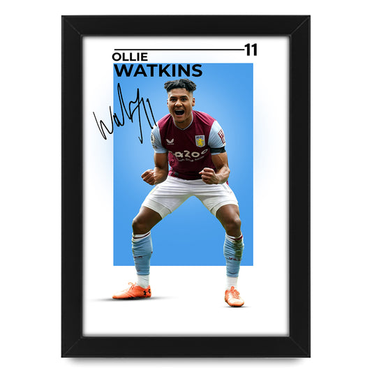 Ollie Watkins Signed Poster Print - Aston Villa FC Football Star Autographed Memorabilia