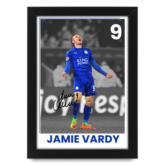Jamie Vardy Signed Poster Print - Limited Edition Autographed Collectible Memorabilia