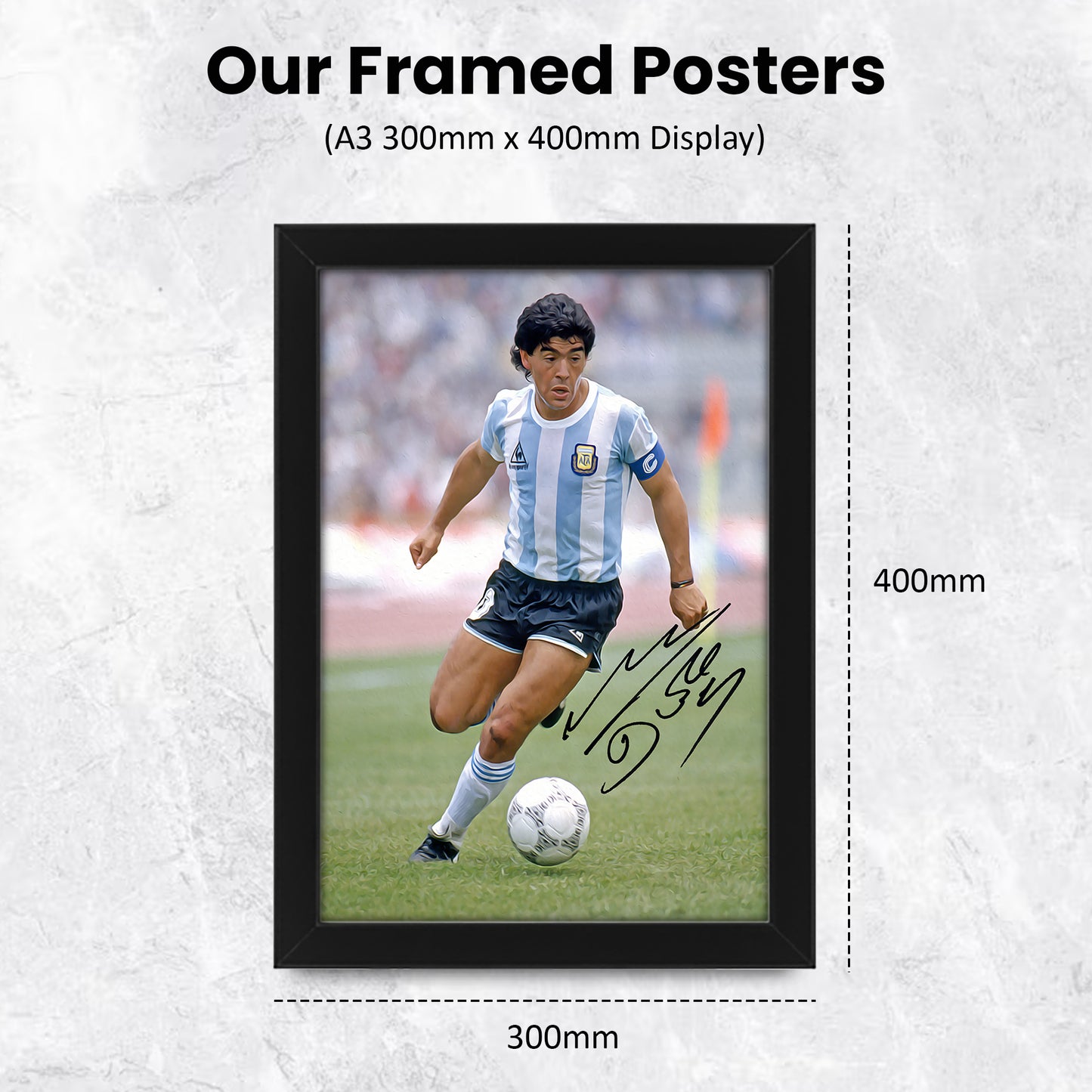 Diego Maradona Argentine Football Legend Poster - Limited Edition Autograph Print