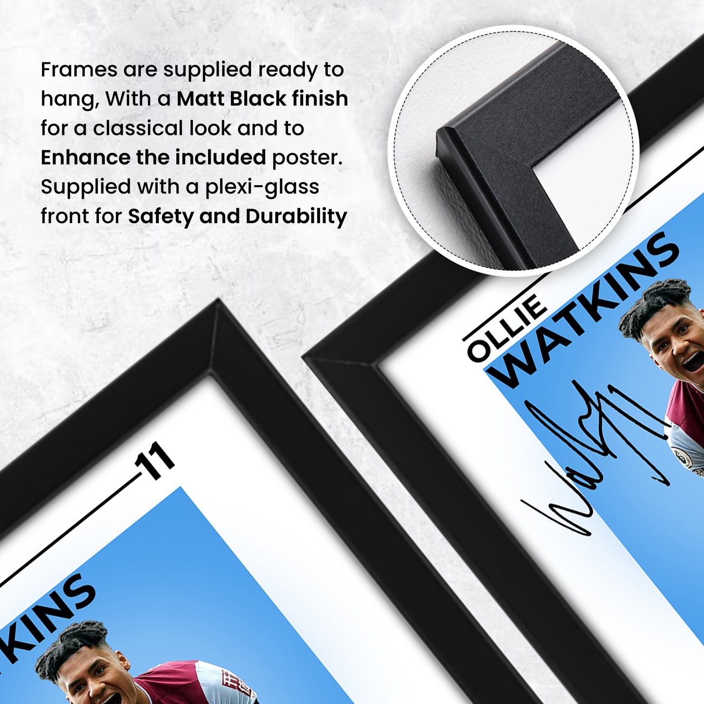 Ollie Watkins Signed Poster Print - Aston Villa FC Football Star Autographed Memorabilia