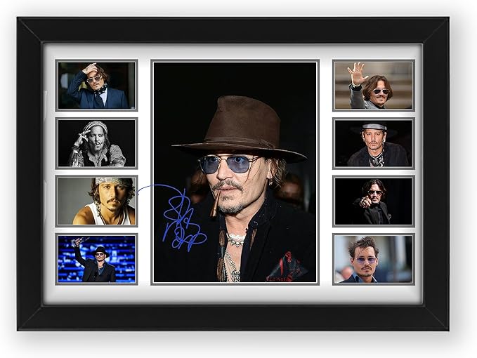 Johnny Depp Signed Poster Print- Limited Edition Autograph Fan Gift – Collectible Memorabilia Merchandise | Best Movies - Pirates of the Caribbean, Edward Scissorhands