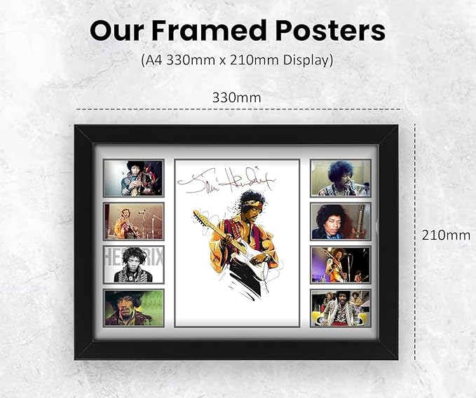 Jimi Hendrix Signed Poster Print- Limited Edition Autograph Fan Gift – Collectible Memorabilia Merchandise Guitarist Songwriter