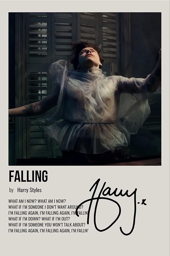 Harry Styles - Falling Album Song Cover Signed Poster, Autographed Print Display, Fan Merchandise Gift, Collectable/Memoribilia Wall Art, Harry Styles Enthusiast