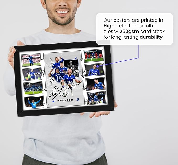 Everton FC 2024-25 Team Merchandise Signed Poster Print- Limited Edition Autograph Football Fan Gift – Collectible Memorabilia, Premier League Season