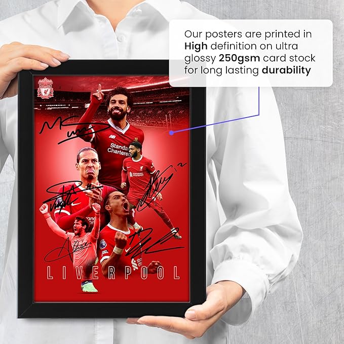 Liverpool Football Club 2024-25 Stars Merchandise Signed Poster Print- Limited Edition Autograph Football Fan Gift – Collectible Memorabilia, Premier League Season