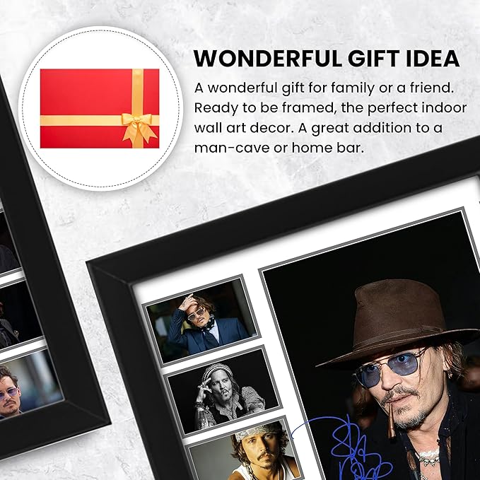 Johnny Depp Signed Poster Print- Limited Edition Autograph Fan Gift – Collectible Memorabilia Merchandise | Best Movies - Pirates of the Caribbean, Edward Scissorhands