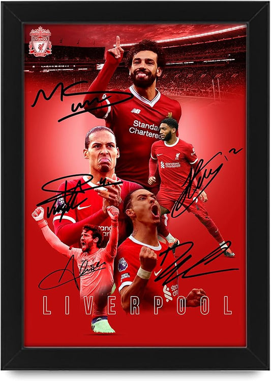 Liverpool Football Club 2024-25 Stars Merchandise Signed Poster Print- Limited Edition Autograph Football Fan Gift – Collectible Memorabilia, Premier League Season