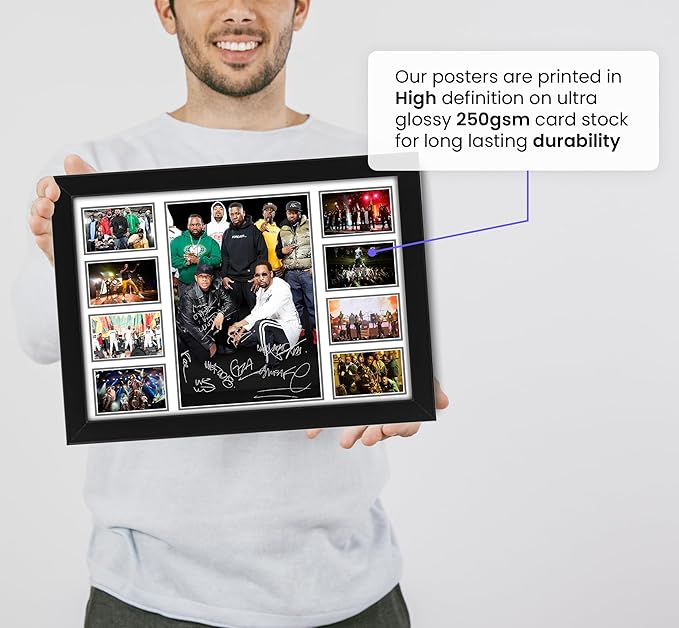 Wu-Tang Clan Signed Poster - Limited Edition Collectible Print – Autographed Hip Hop Memorabilia – Iconic Album and Hit Song Art for Fans