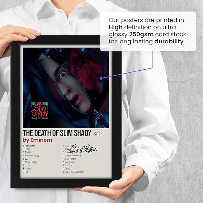 Eminem Death Of Slim Shady Signed Poster Print- Limited Edition Autograph Fan Gift – Collectible Memorabilia Merchandise