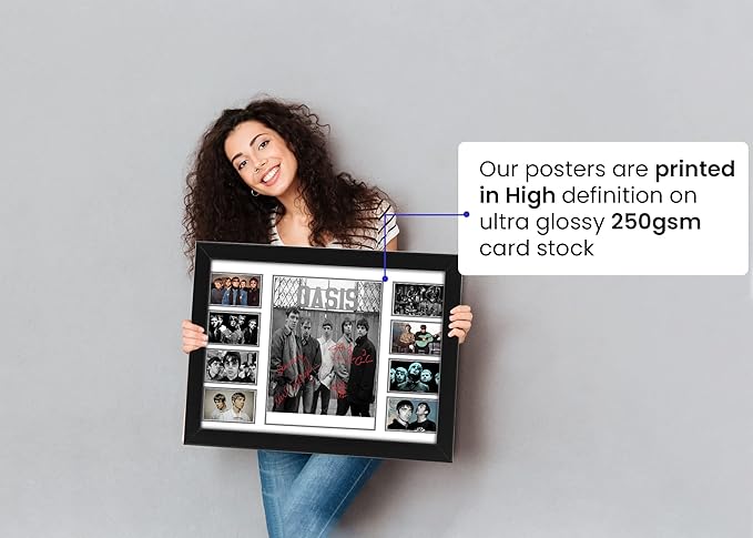 AllStarMedia Oasis Autographed Collage Poster Print - Limited Edition Signed Liam And Noel Gallagher Artwork