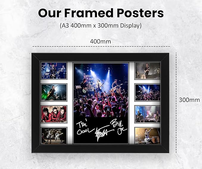 AllStarMedia Green Day Autographed Collage Limited Edition Poster Print - Music Band Wall Art for Home, Office or Dorm Room Decor - Gift for Fan's punk rock