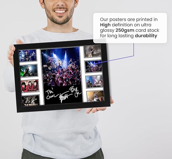 AllStarMedia Green Day Autographed Collage Limited Edition Poster Print - Music Band Wall Art for Home, Office or Dorm Room Decor - Gift for Fan's punk rock