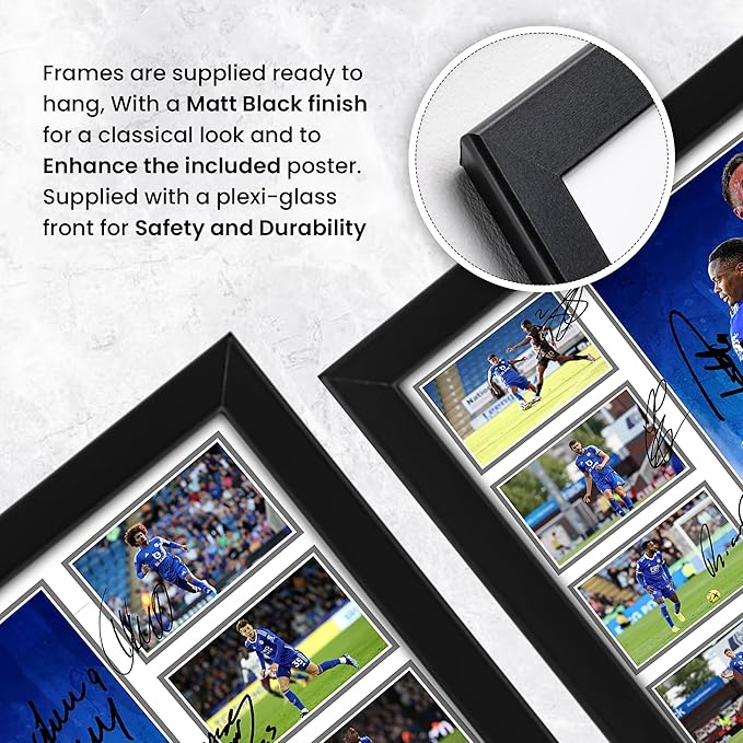 Leicester City FC 2024-25 Team Merchandise Signed Poster Print- Limited Edition Autograph Football Fan Gift – Collectible Memorabilia, Premier League Season