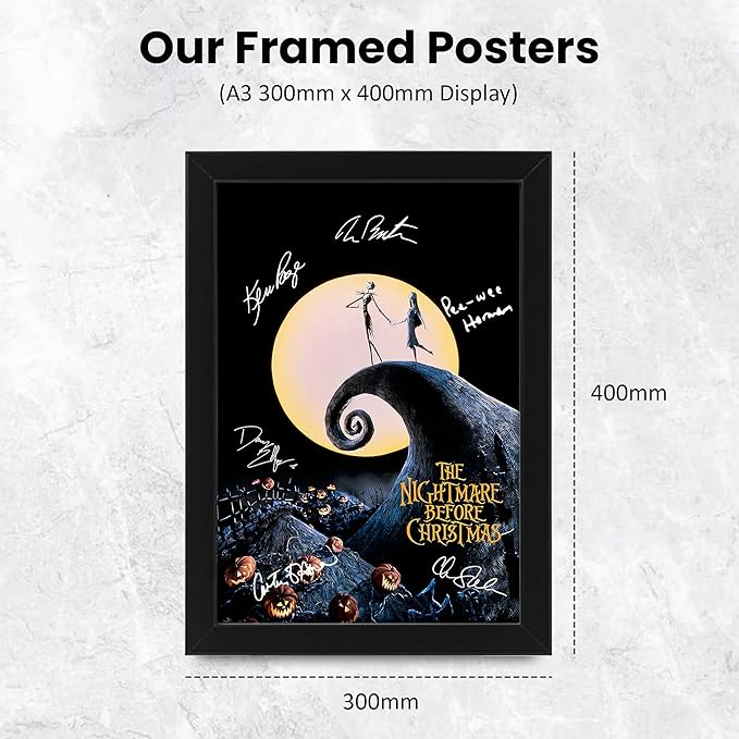 The Nightmare Before Christmas Autographed Poster Print - Limited Edition Collectible Art - Gift for Movie Fans
