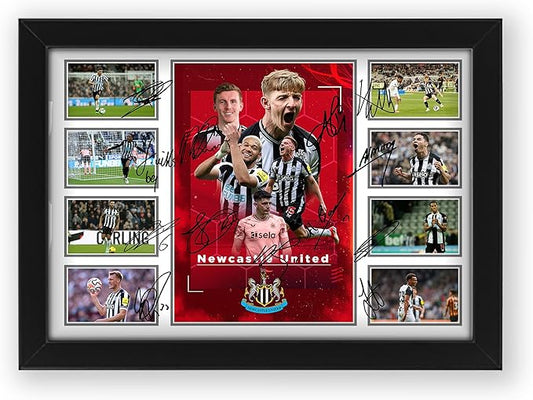 Newcastle Unite FC 2024-25 Team Merchandise Signed Poster Print- Limited Edition Autograph Football Fan Gift – Collectible Memorabilia, Premier League Season