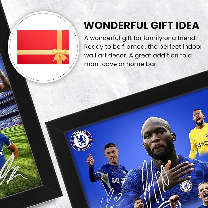 Chelsea Football Club 2024-25 Stars Merchandise Signed Poster Print- Limited Edition Autograph Football Fan Gift – Collectible Memorabilia, Premier League Season
