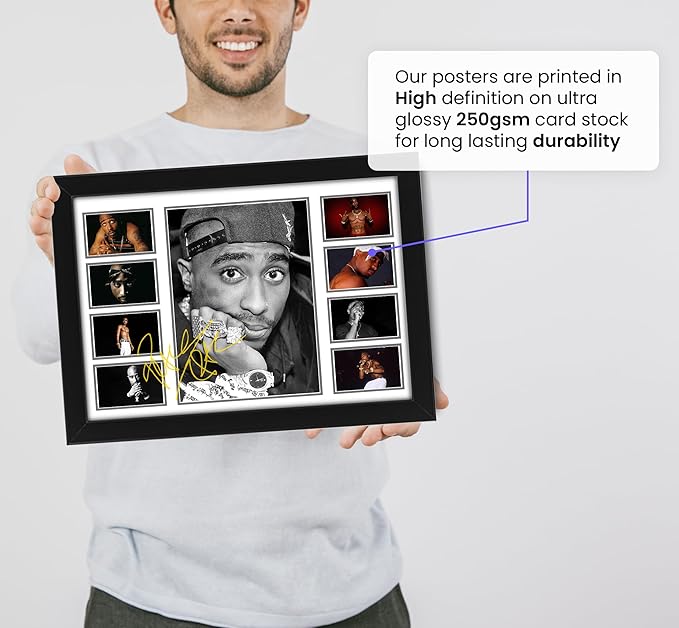 AllStarMedia Tupac Shakur Signed Poster Print - Limited Autograph Collage Artwork